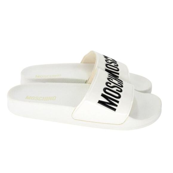 Moschino sz 40 Rubber Logo Slide Sandals MC-S0225P-0012 - Picture 6 of 11